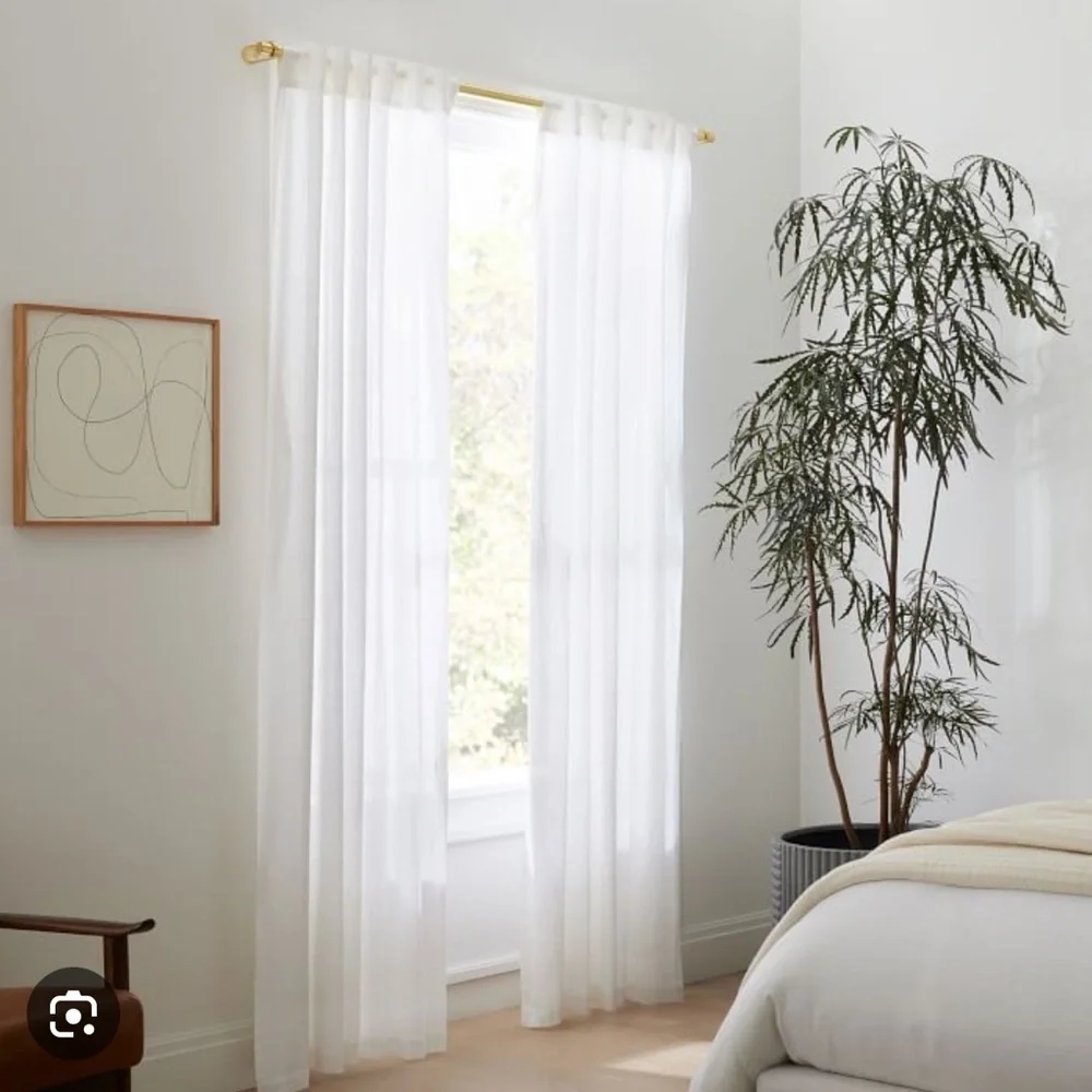 West elm 3 white curtains